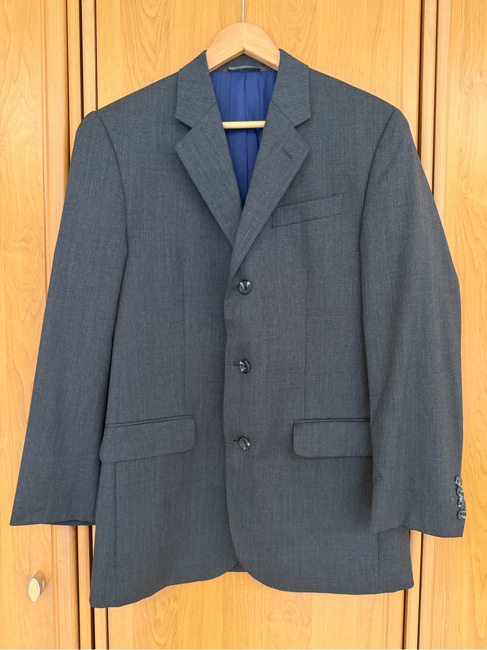 Calvin Klein Men's Charcoal Gray Three-Button Blazer